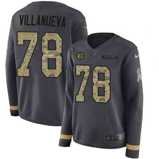 Nike Steelers 78 Alejandro Villanueva Anthracite Salute to Service Limited Jersey